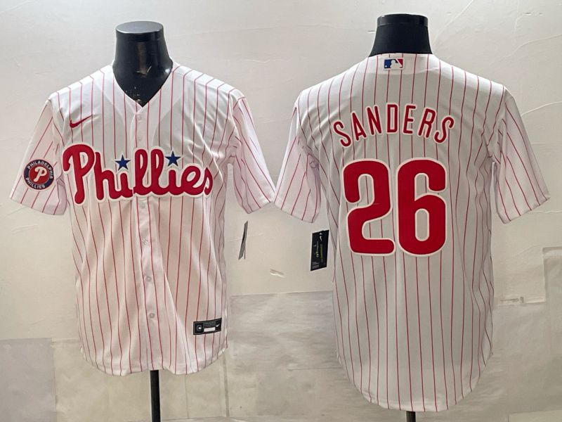 Men Philadelphia Phillies #26 Sanders White Stripe 2026 Nike Game MLB Jersey 002->philadelphia phillies->MLB Jersey